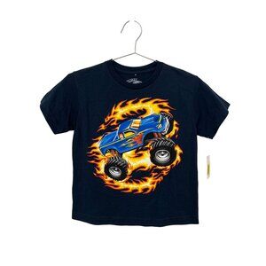 First Wave Graphic Tee Kids Size 6/7 Blue Monster Truck Short Sleeve Play NEW